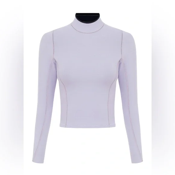 ISO Abysse Pam cropped rash guard in Lilac - Picture 3 of 3